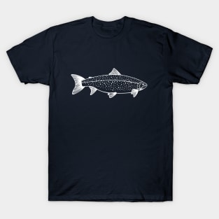 Landlocked Atlantic Salmon Ink Art - cool fish design - dark colors T-Shirt